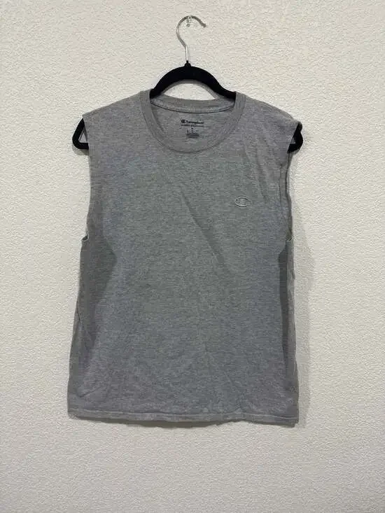Champion Gray Authentic Athleticwear Classic Jersey Sleeveless Muscle Tank Top - Picture 1 of 7